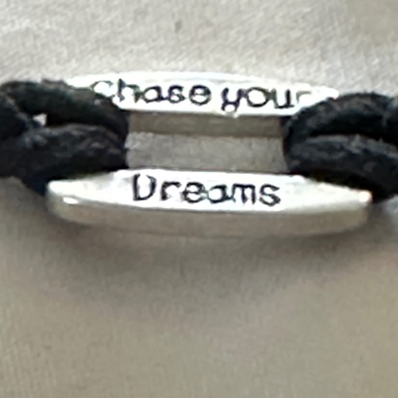 2/$10 Silver tone & double black Cord bracelet “Choose Your Dreams“ - Picture 7 of 15